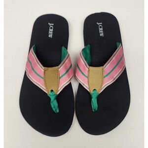 J.Crew Flip-Flop Thong Sandal Shoes Size US 5 Multicolor Pink/Green